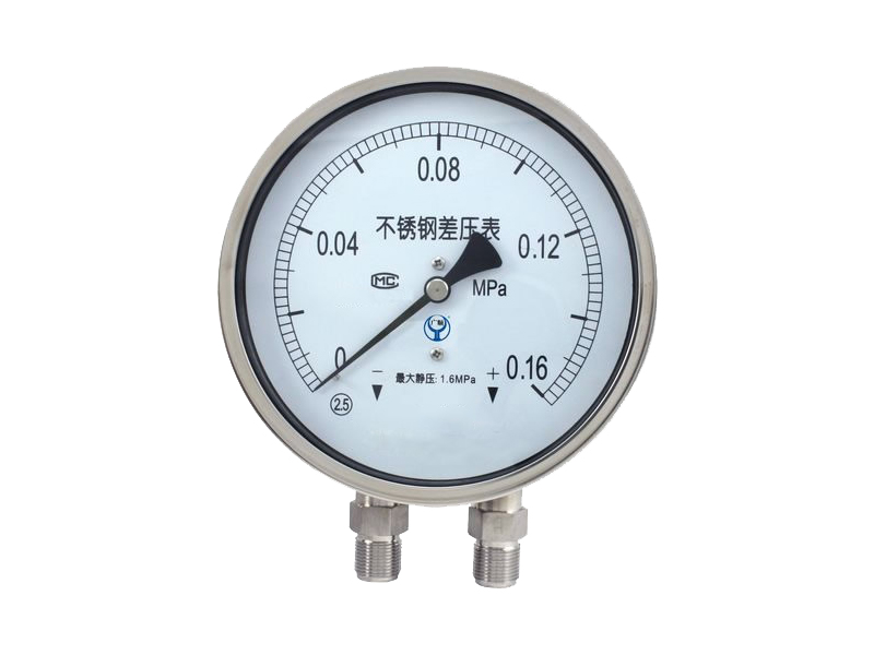 Stainless steel differential pressure gauge