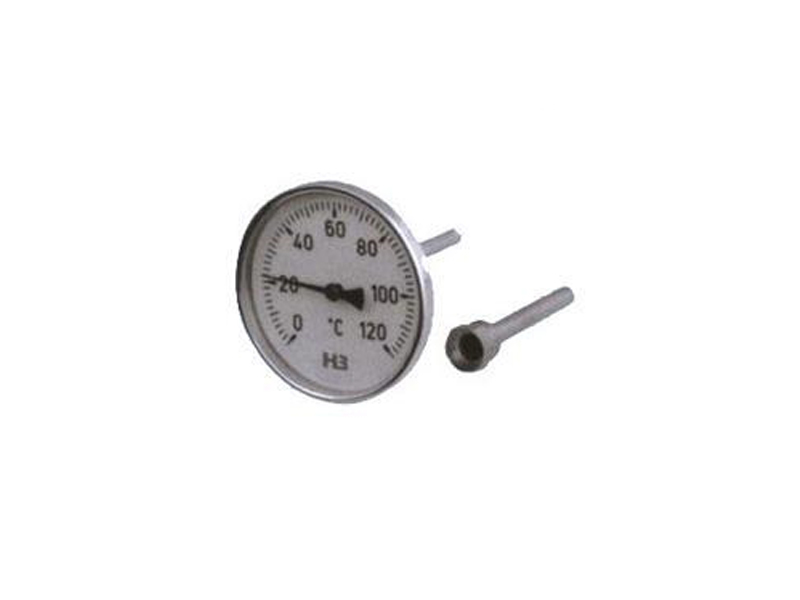 Hot sleeve bimetal thermometer